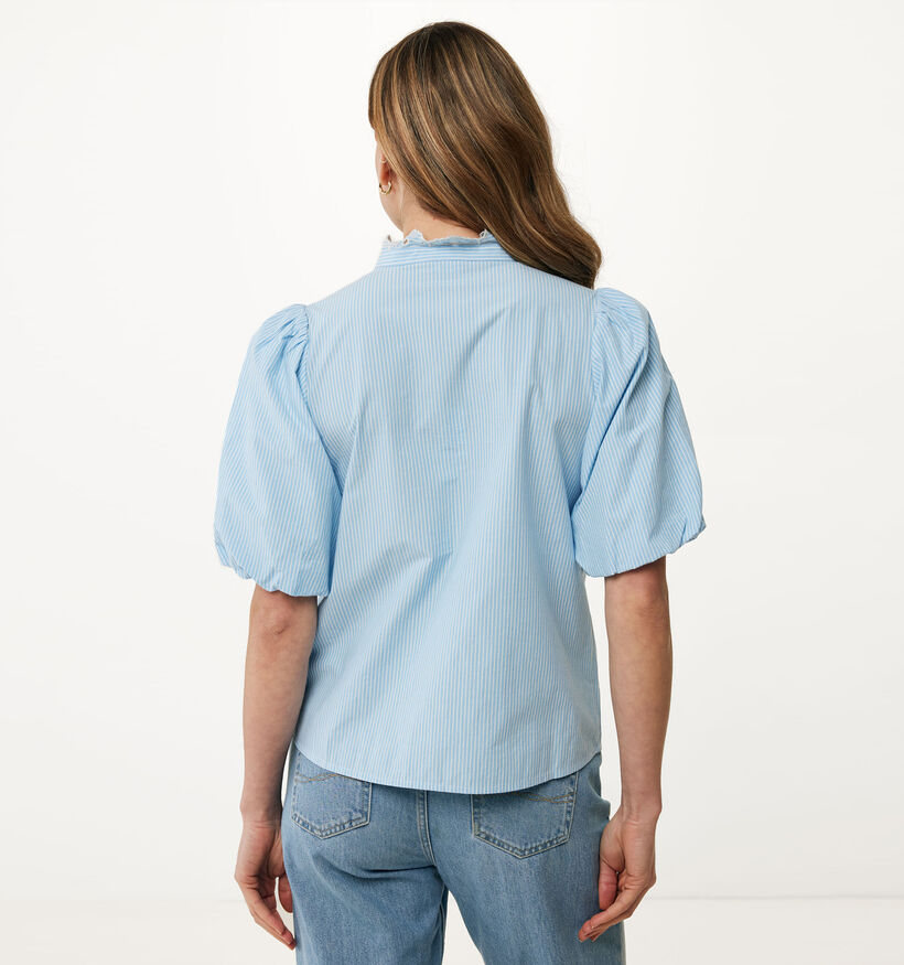 Mexx Blouse avec manches bouffantes en Bleu pour femmes (353229)