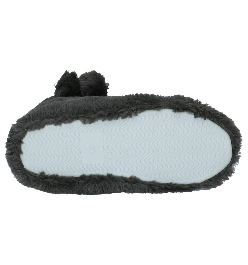 Donkergrijze Pantoffels Snoopy in stof (226599)