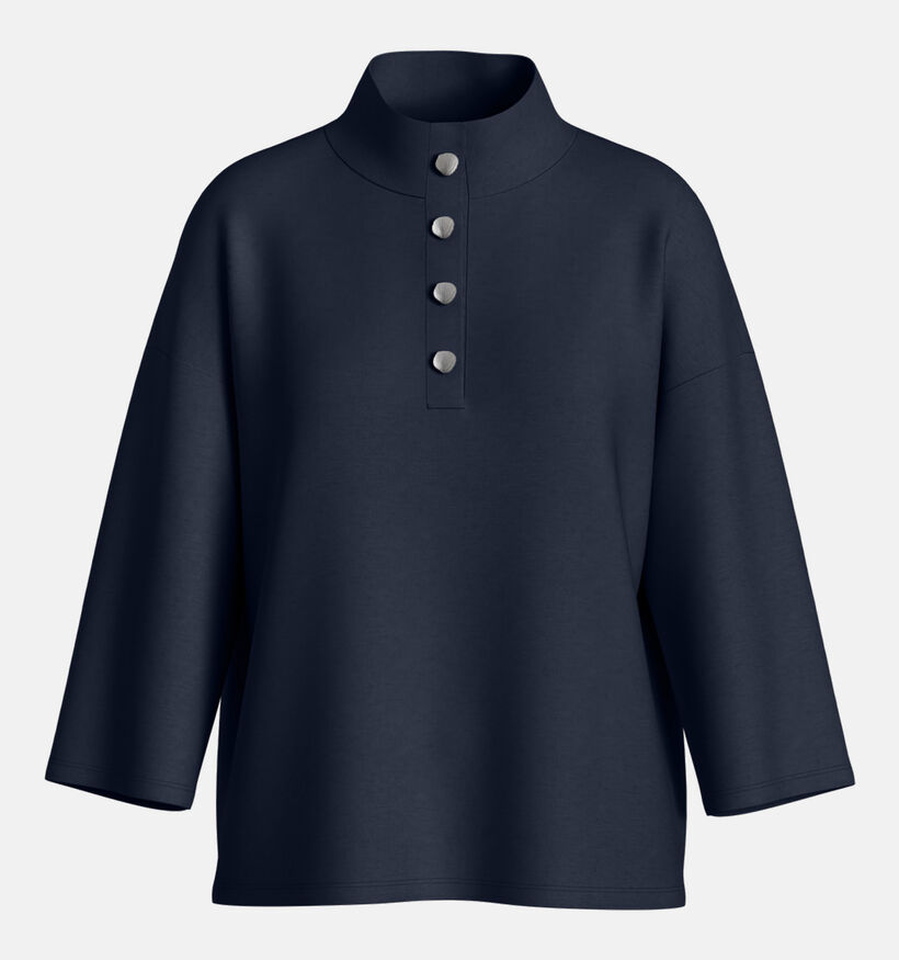 Vila Siffi High Neck Donkerblauwe Trui met Knopen voor dames (368114)