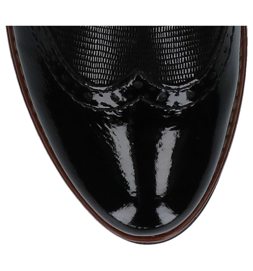 Jana Chaussures à lacets en Noir en cuir (257529)