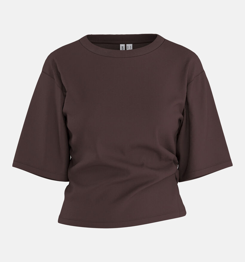 Hypedrop Riva Boxy Draped Donkerbruine T-shirt voor dames (386465)