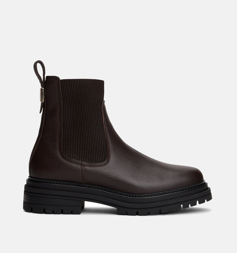 Tommy Hilfiger Plaque Pebble Bottines Chelsea en Brun foncé pour femmes (362368)