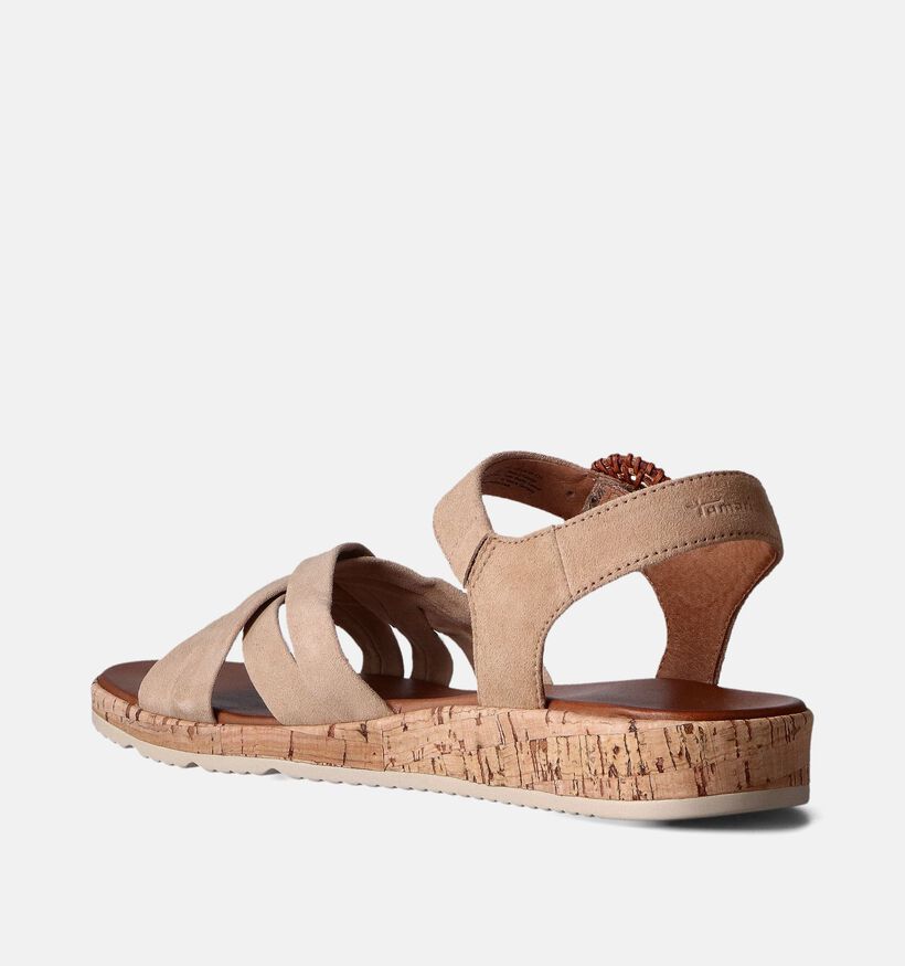 Tamaris Beige Sandalen met sleehak voor dames (354328)