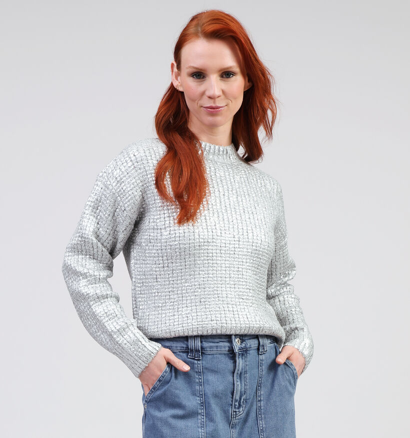 Vero Moda Sif Pull tricoté en Argent pour femmes (362209)