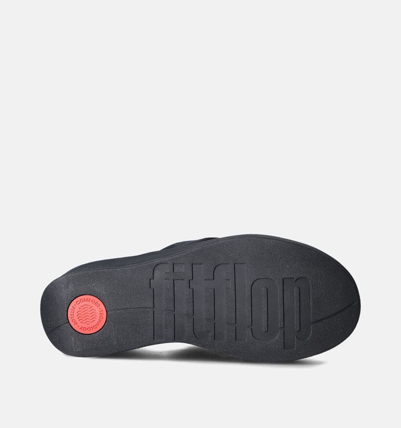 FitFlop Platform Wedge Toe-Post Sandals Zwarte Slippers voor dames (353830)