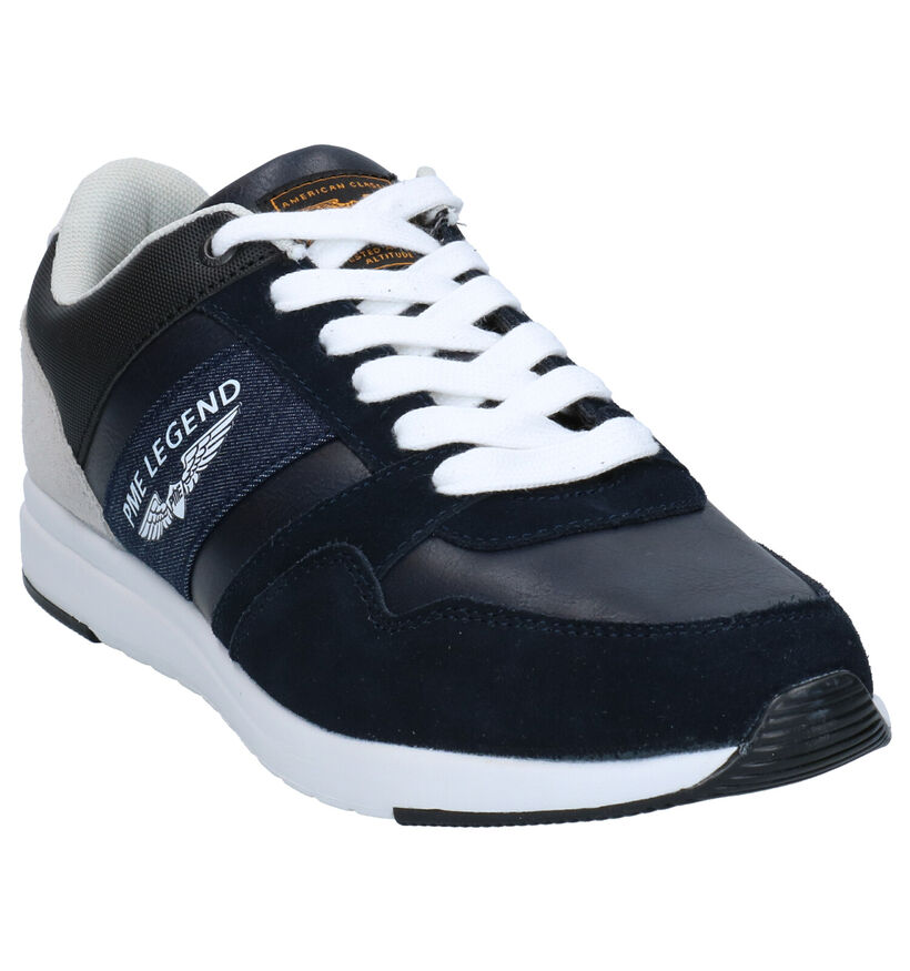 PME Legend Chaussures à lacets en Bleu foncé en cuir (267863)