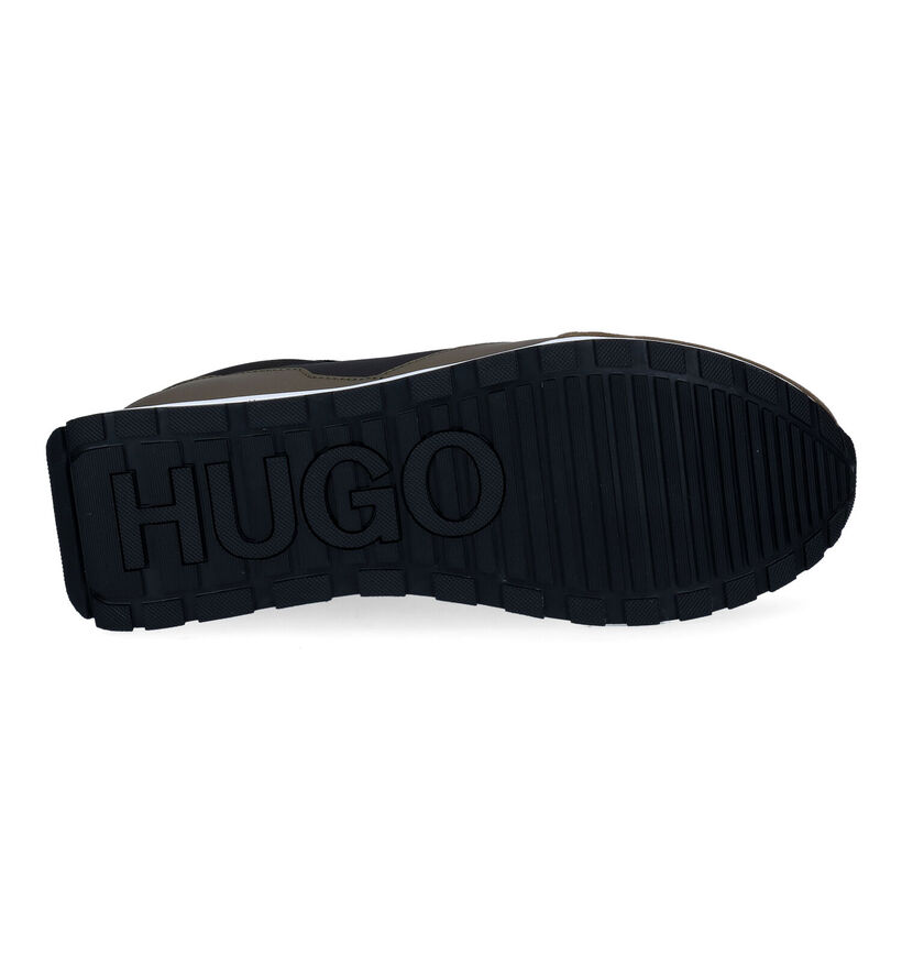 Hugo Boss Icelin Runn Kaki/Zwarte Sneakers in daim (296443)