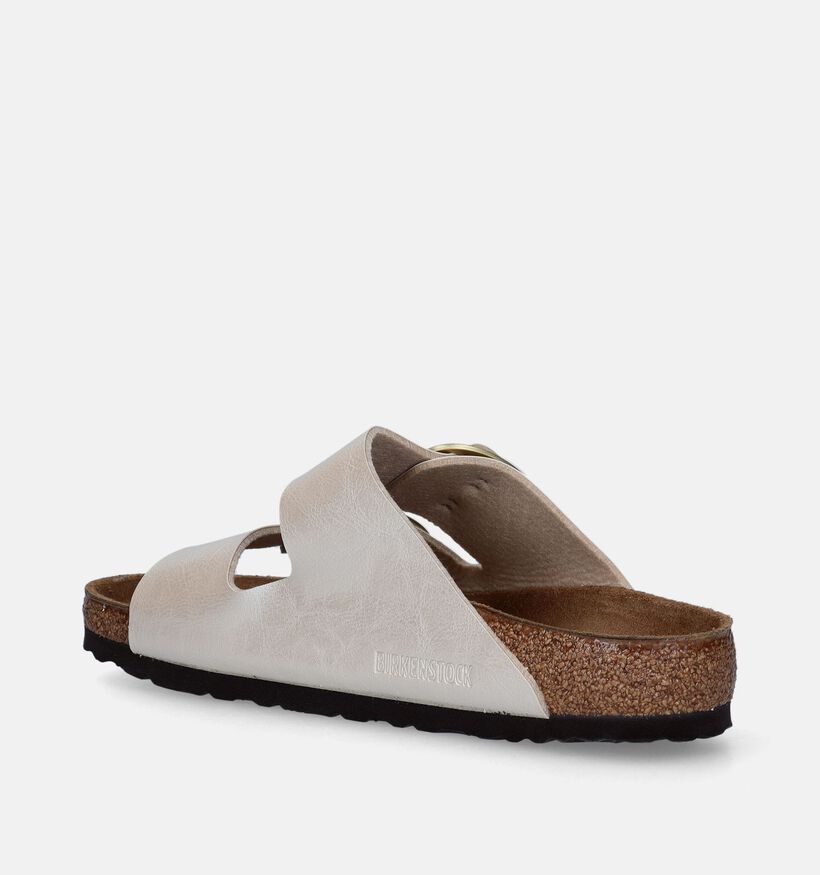 Birkenstock Arizona Big Buckle Birko Flor Nu-pieds en Écru pour femmes (337971)