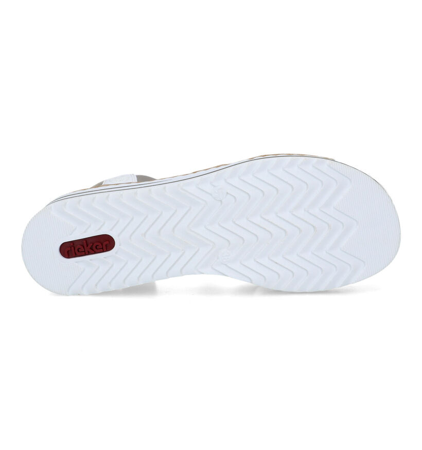 Rieker Witte Sandalen met sleehak voor dames (339057)