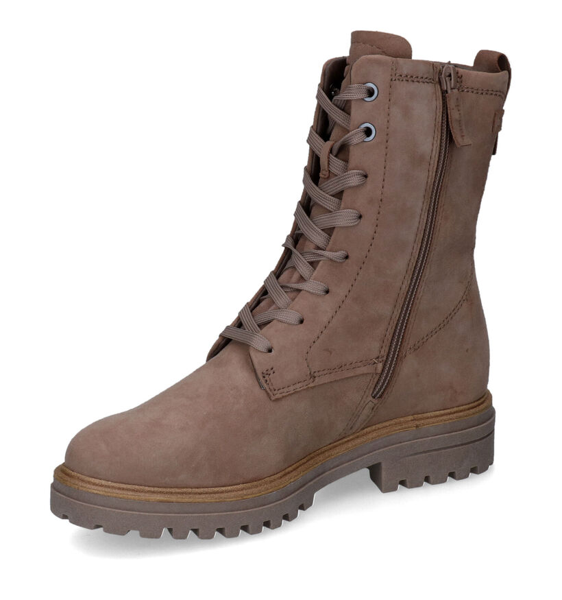Tamaris Boots à lacets en Taupe en nubuck (315416)