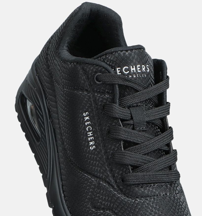 Skechers Uno Shiny Scale Zwarte Sneakers voor dames (366477) - geschikt voor steunzolen