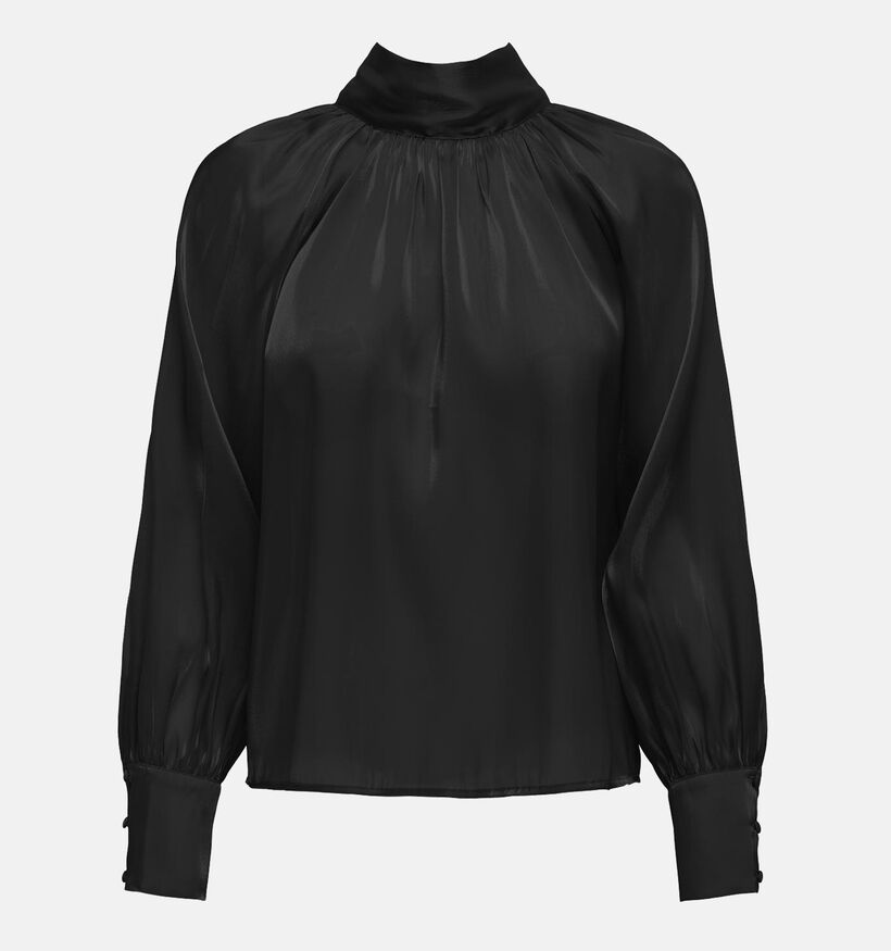 JDY Dani Zwarte Satijnen blouse voor dames (348628)