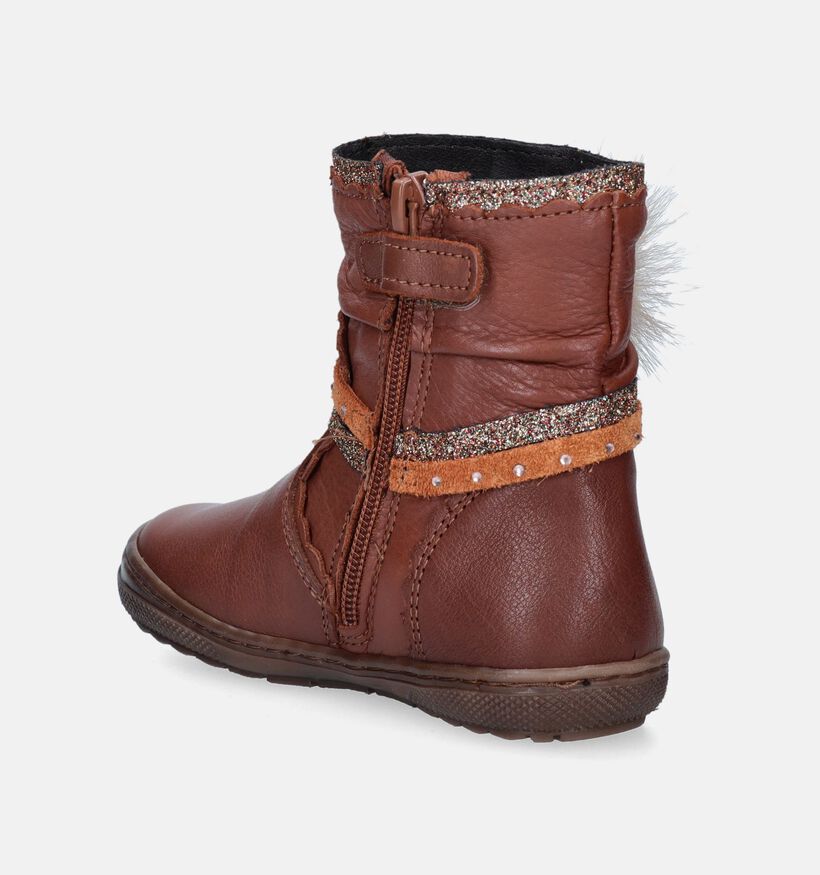 Little David Pippa Bottes en Cognac pour filles (349380) - pour semelles orthopédiques