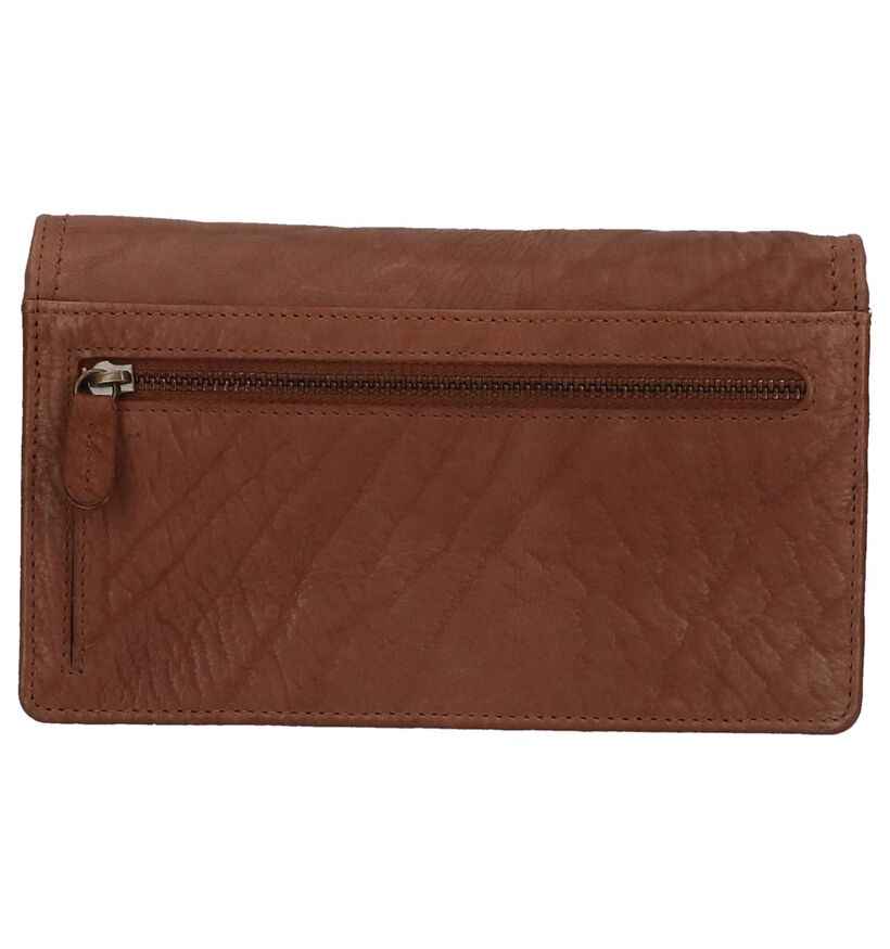 Bruine Euro-Leather Overslagportemonnee in leer (220949)