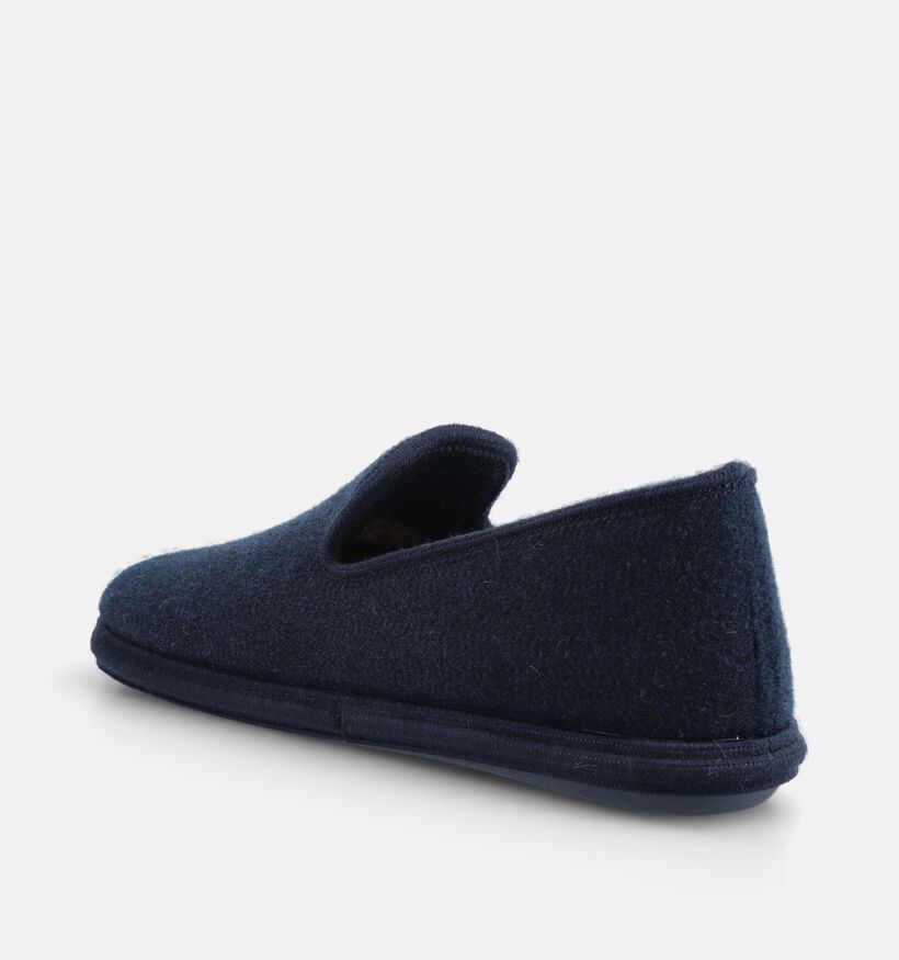 Scapa Pantoufles ferm&eacute;es en Bleu fonc&eacute; pour hommes (381020) - pour semelles orthop&eacute;diques