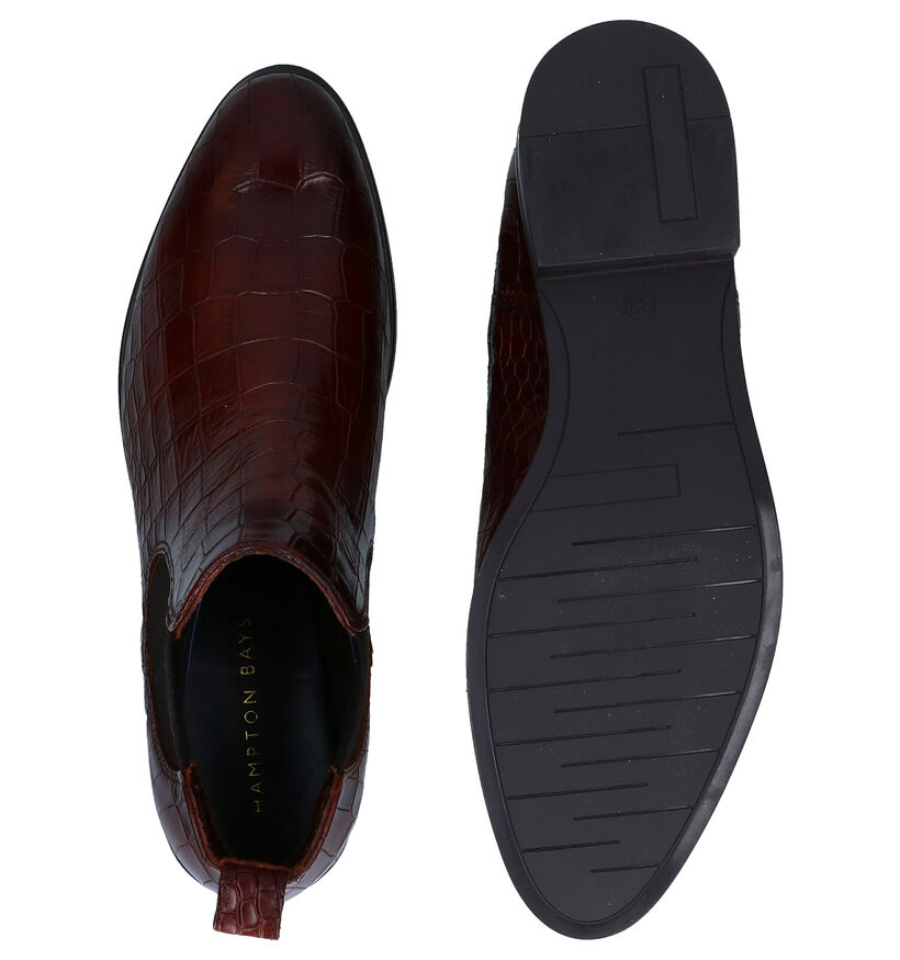 Hampton Bays Bottines plates en Cognac en cuir (277834)
