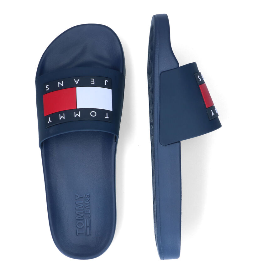 TH Tommy Jeans Mens Flag Blauwe Badslippers voor heren (304038)