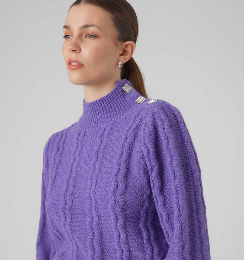 Vero Moda Newelke Paarse Trui met knopen voor dames (330893)