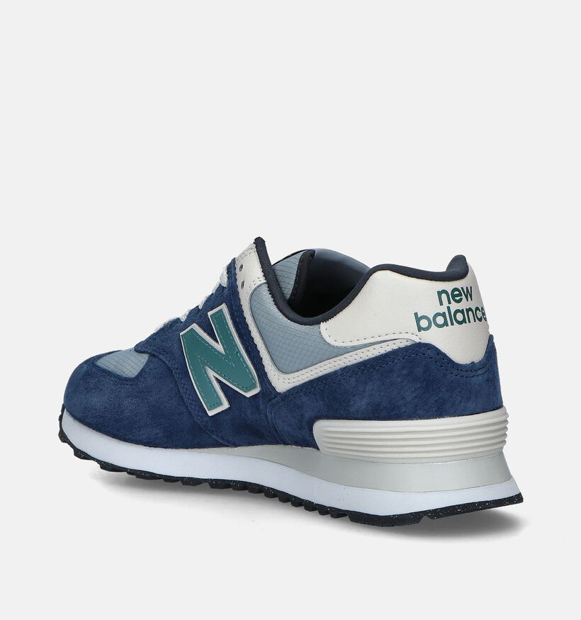 New Balance 574 SOA Baskets en Bleu pour hommes, garçons (343076) - pour semelles orthopédiques