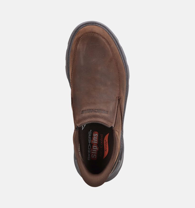 Skechers Arch Fit Garza Slip-ins en Brun fonc&eacute; pour hommes (379524)
