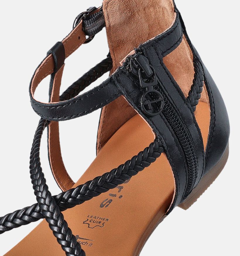 Tamaris Sandales plates en Noir pour femmes (354410)