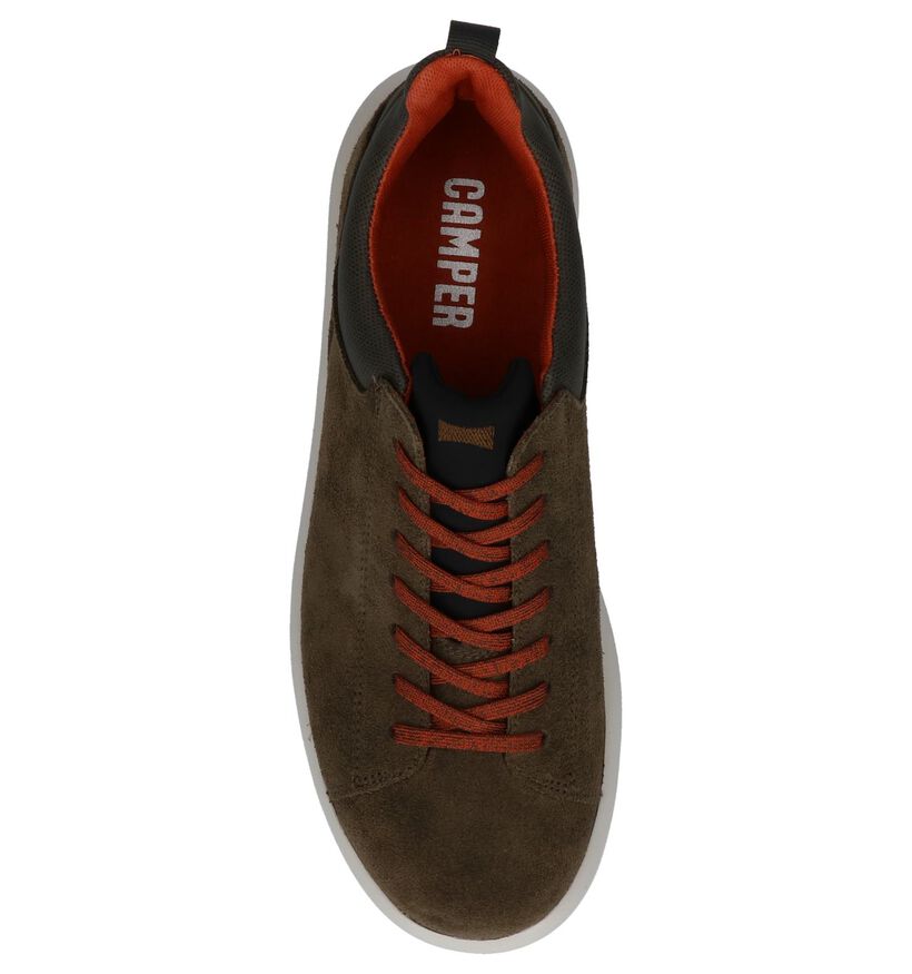 Kaki Geklede Sneakers Camper Capsule in daim (226153)