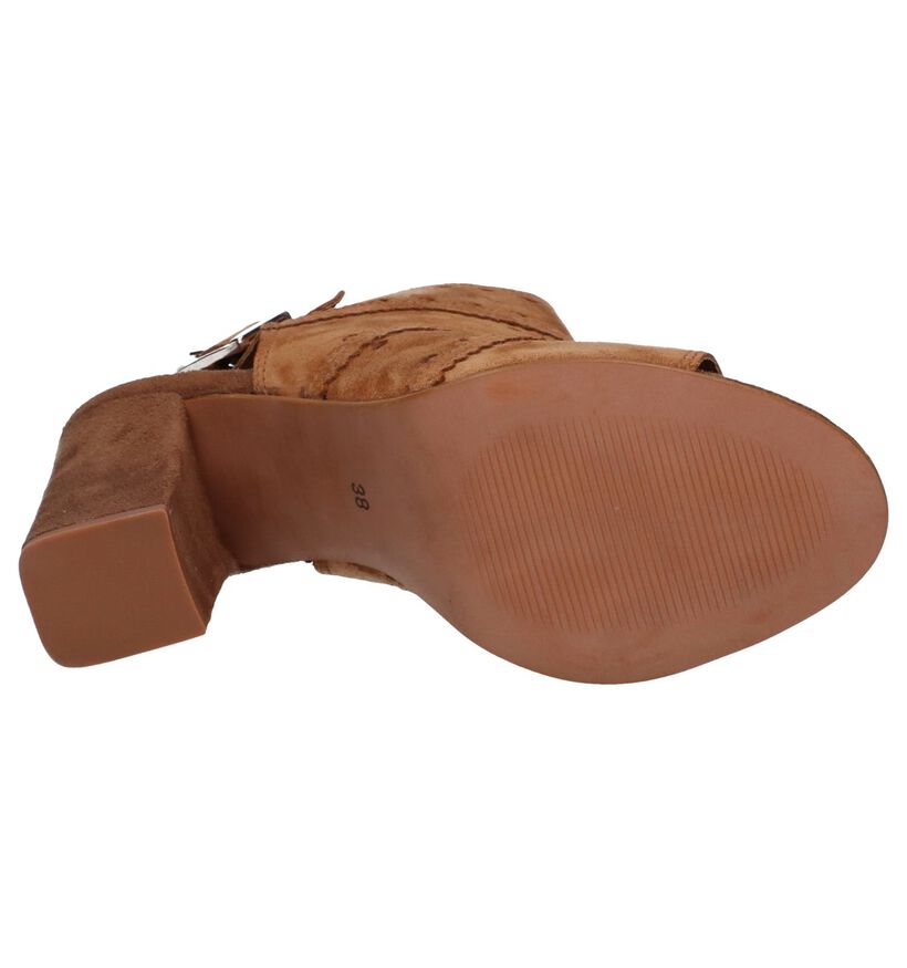 Cognac Sandalen Via Limone Michelle in daim (242719)