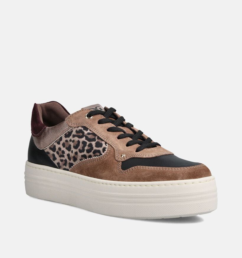 NeroGiardini Leopard Baskets en Marron pour femmes (361698) - pour semelles orthopédiques