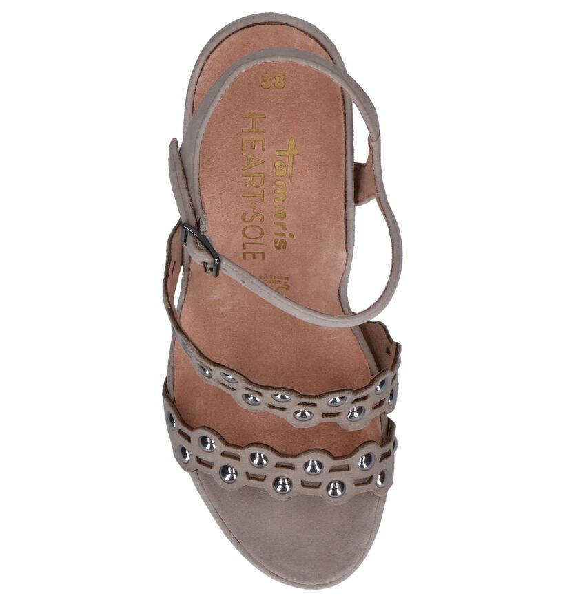 Grijze Sandalen met Hoge Hak Tamaris Heart & Sole in daim (214232)