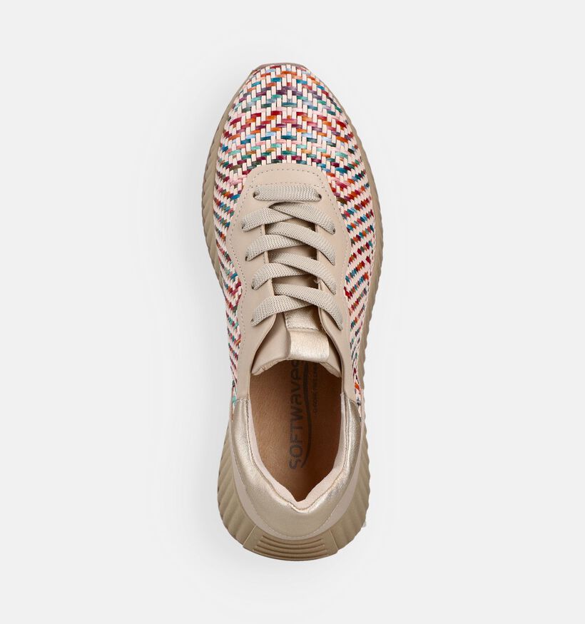Softwaves Raffia Beige Veterschoenen voor dames (373385) - geschikt voor steunzolen