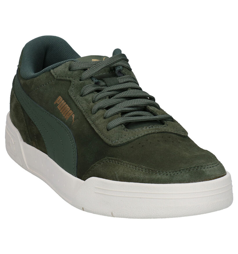 Puma Caracal Kaki Sneakers in leer (276736)