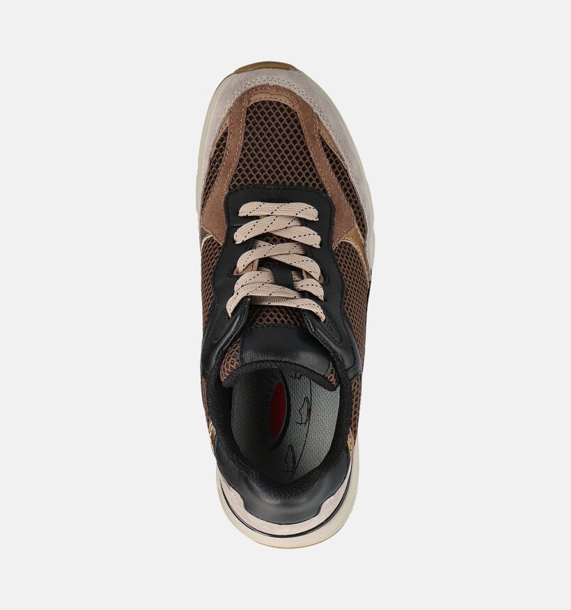 Gabor Rollingsoft Bruine/Zwarte Sneakers voor dames (360325) - geschikt voor steunzolen