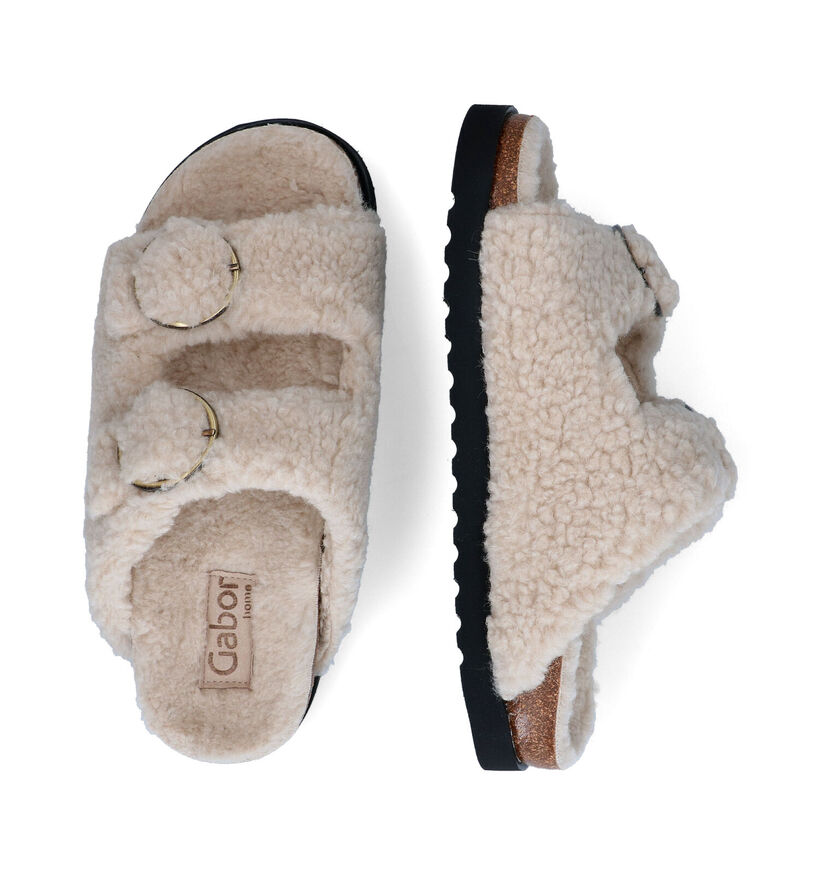 Gabor Grijze Slippers in wol (300236)