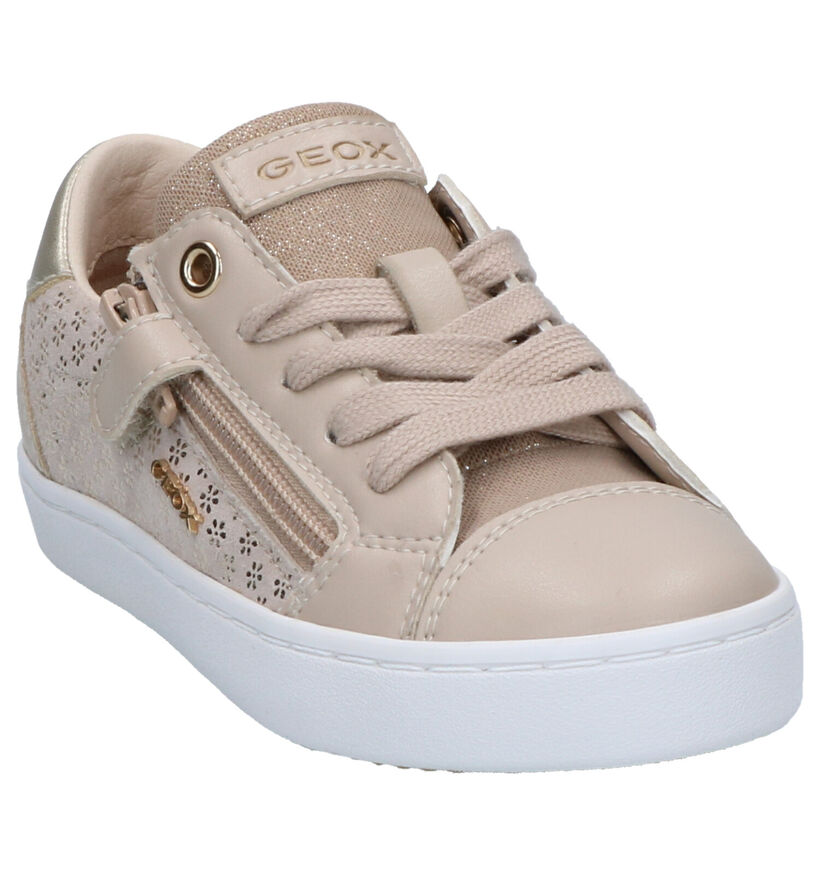 Geox Zilveren Veterschoenen in leer (265763)