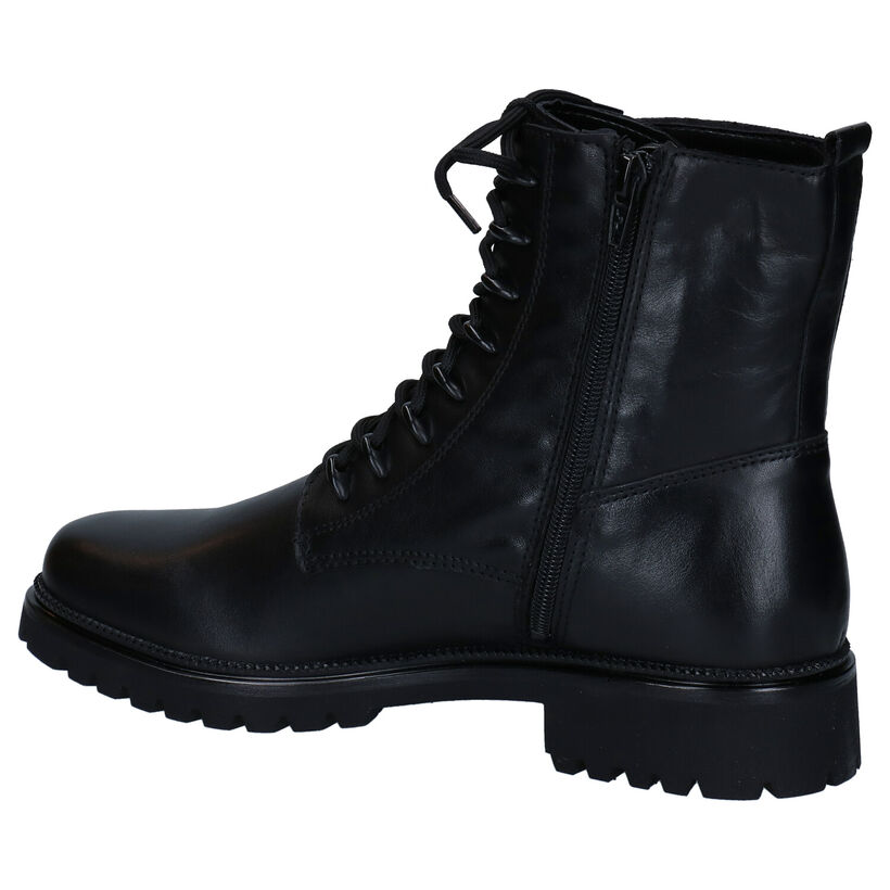 Tamaris Boots à lacets en Noir en cuir (280803)