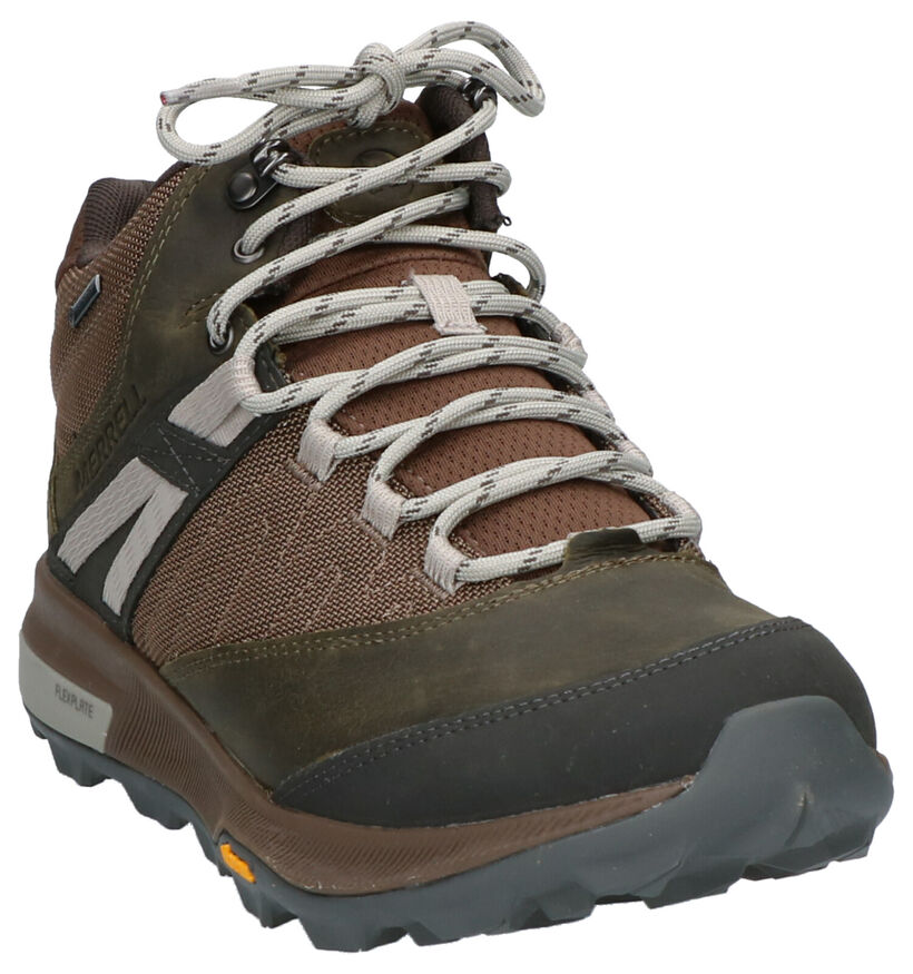 Merell Zion Mid GTX Kaki Wandelschoenen in stof (259403)