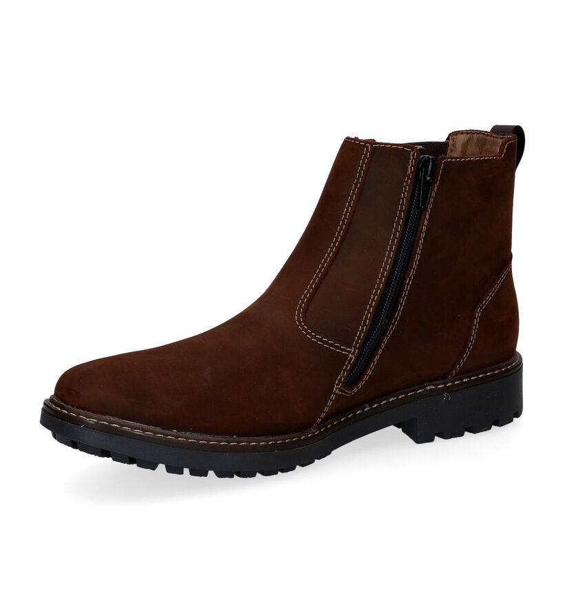 Rieker Boots à fermeture éclair en Marron en cuir (297922)