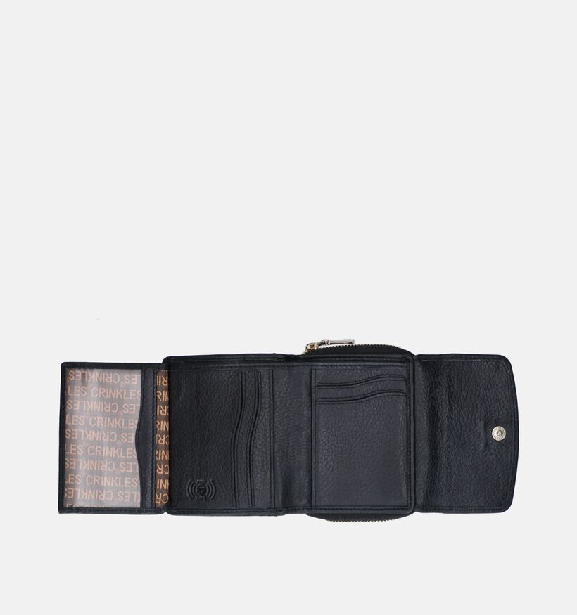 Crinkles Zwarte Portemonnee met Rits voor dames (381741)