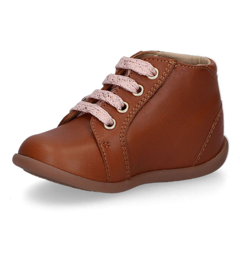 Pom d'Api Stand Up Flo Chaussures pour bébé en Cognac en cuir (304798)