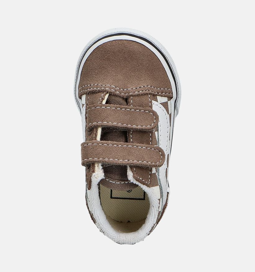 Vans Old Skool Bruine Checkerboard Sneakers voor jongens, meisjes (361026)