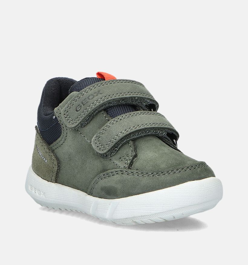 Geox Hyroo WPF Groene Velcroschoenen voor jongens (344545) - geschikt voor steunzolen