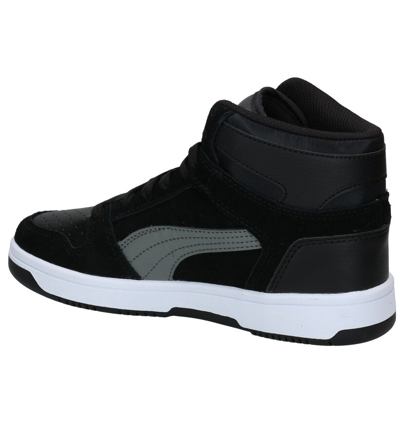 Puma Rebound Layup Zwarte Sneakers in leer (283055)