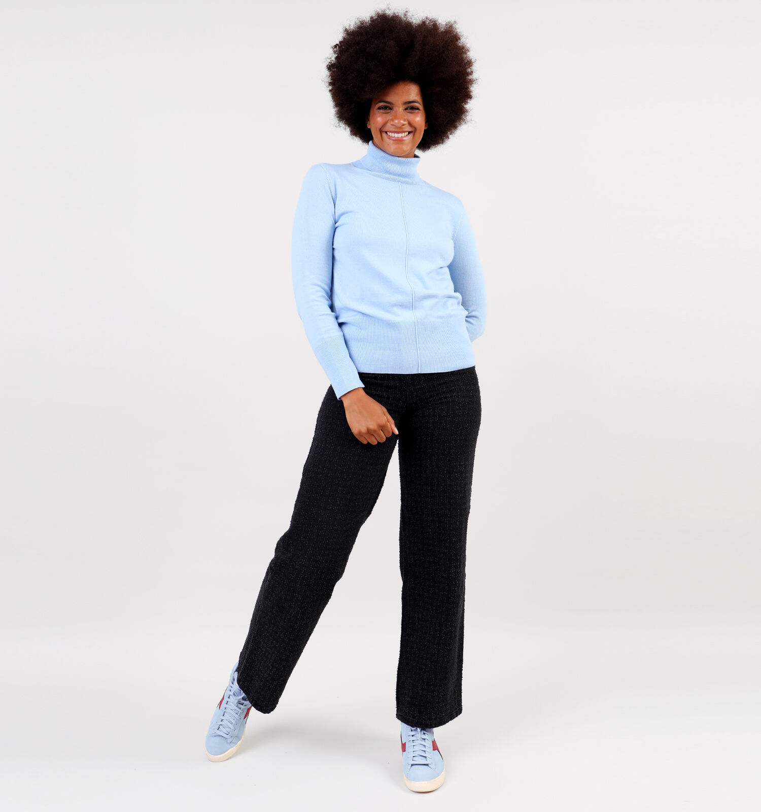 comma casual identity Blauwe Basic trui Dames Truien Online op TORFS.BE