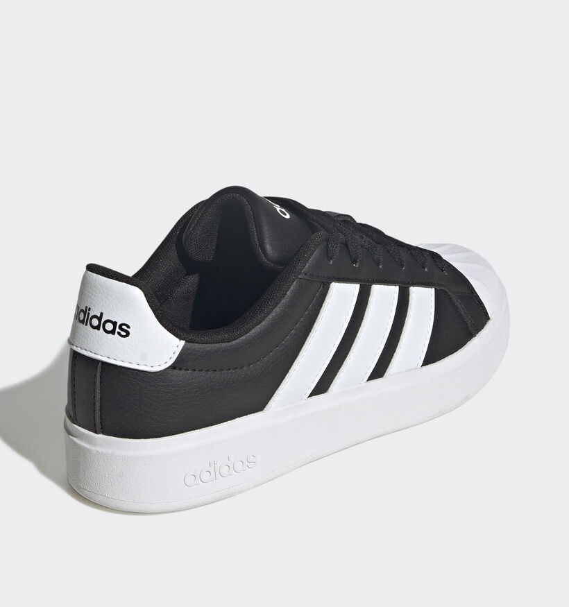adidas Streettalk Zwarte/Witte Sneakers voor jongens (372665) - geschikt voor steunzolen