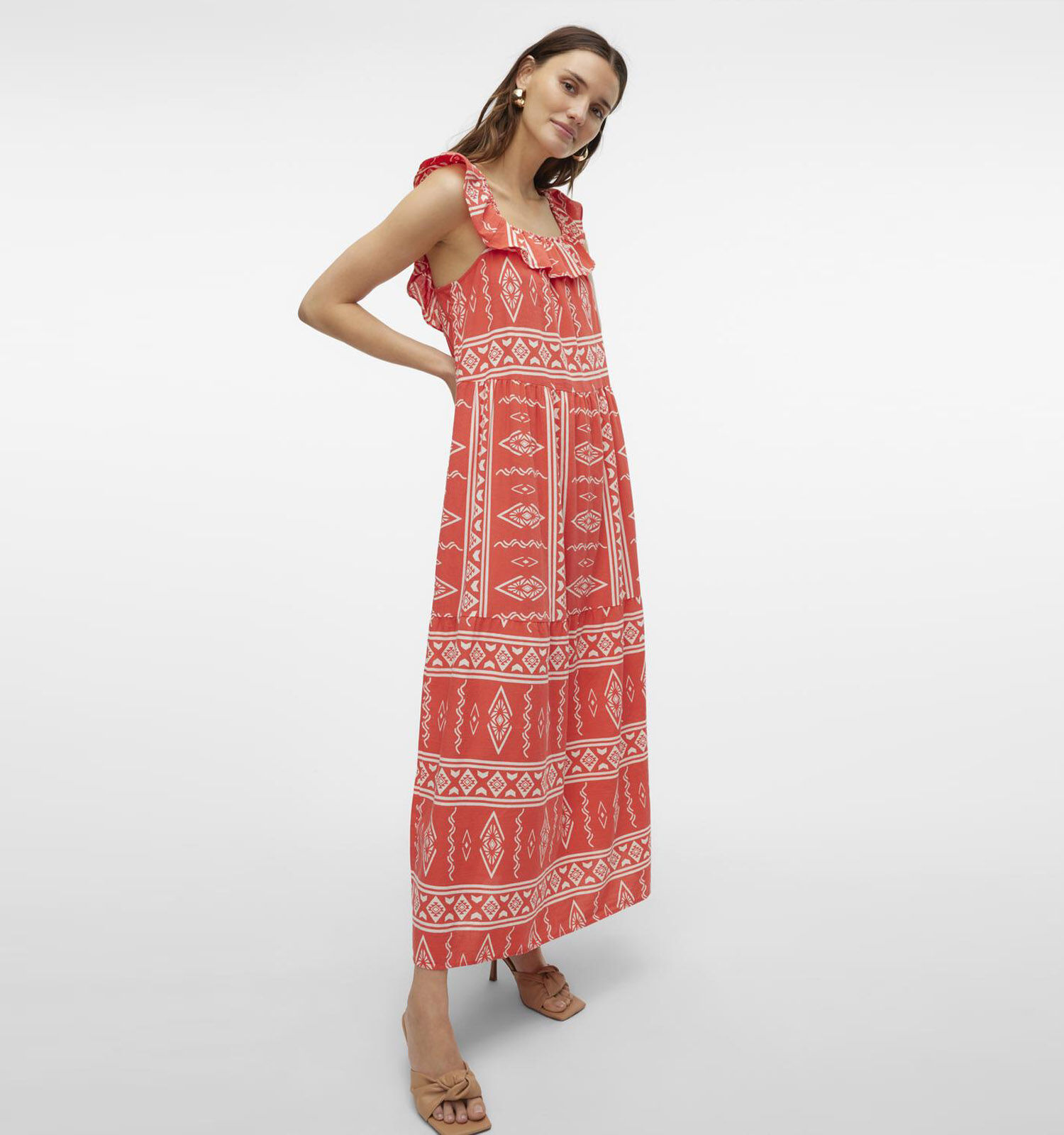 Vero Moda Dicthe Rode Maxi jurk Dames Kleedjes Online op TORFS.BE