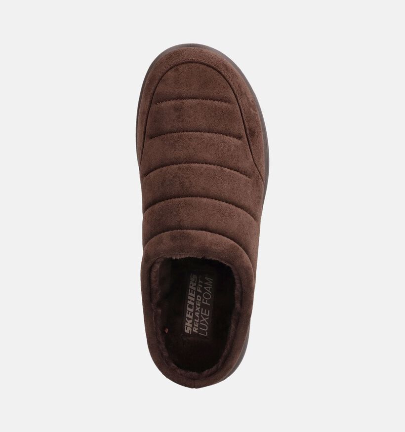 Skechers Murette Garvanza Pantoufles en Brun fonc&eacute; pour hommes (376889)
