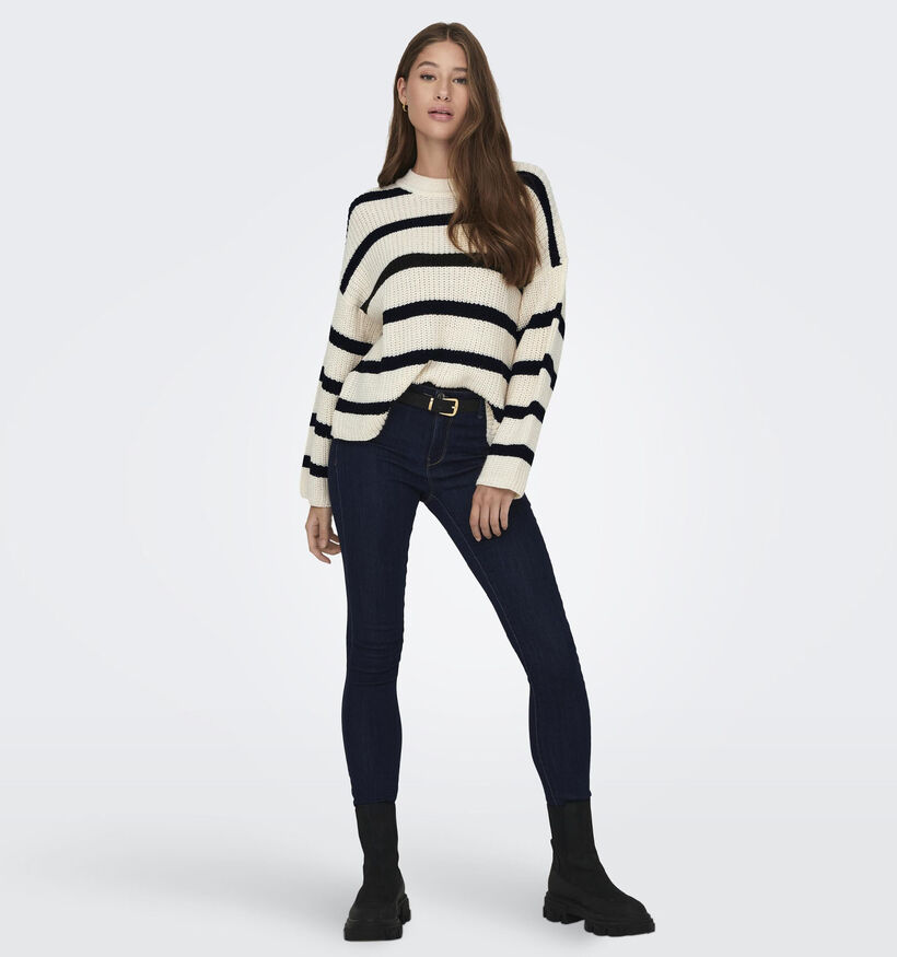 JDY Justy Pull rayé en Orange pour femmes (335419)