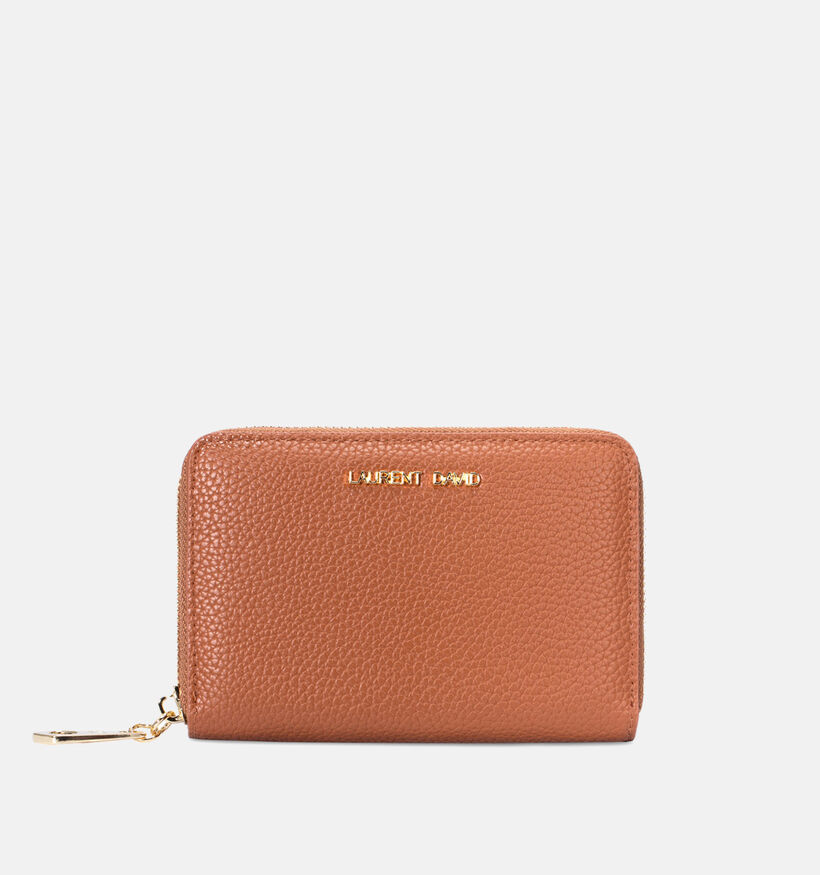 Laurent David Porte-monnaie zippé en Noir Laurent David Porte-monnaie zippé en Cognac pour femmes (365169)