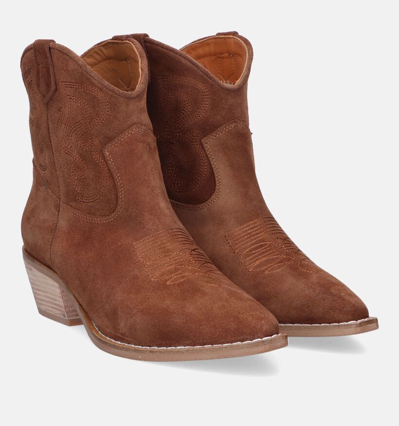 Babouche Bottines à talons en Cognac pour femmes (332780)