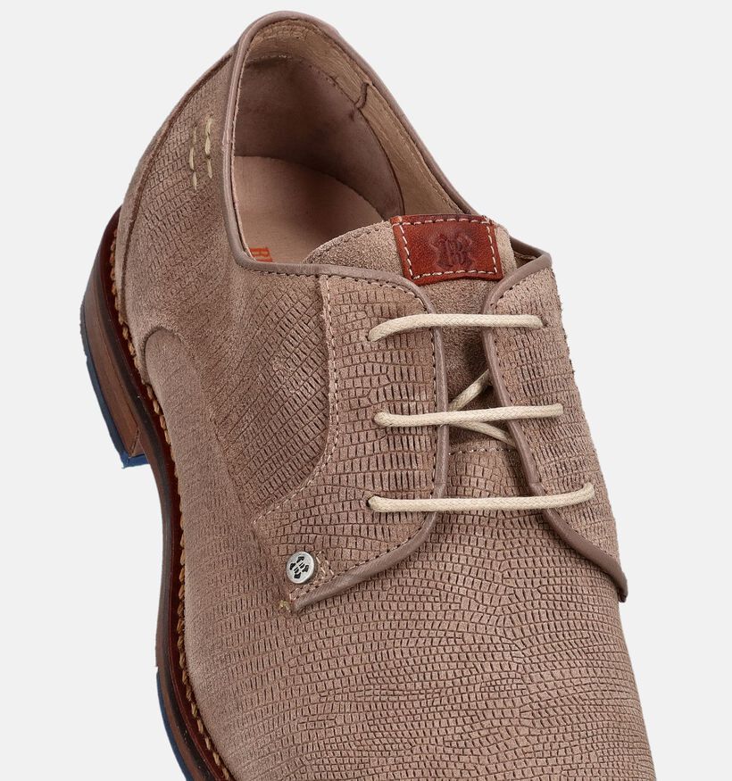 Berkelmans Posados Taupe Veterschoenen voor heren (373324) - geschikt voor steunzolen